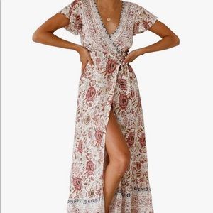 Floral wrap maxi dress